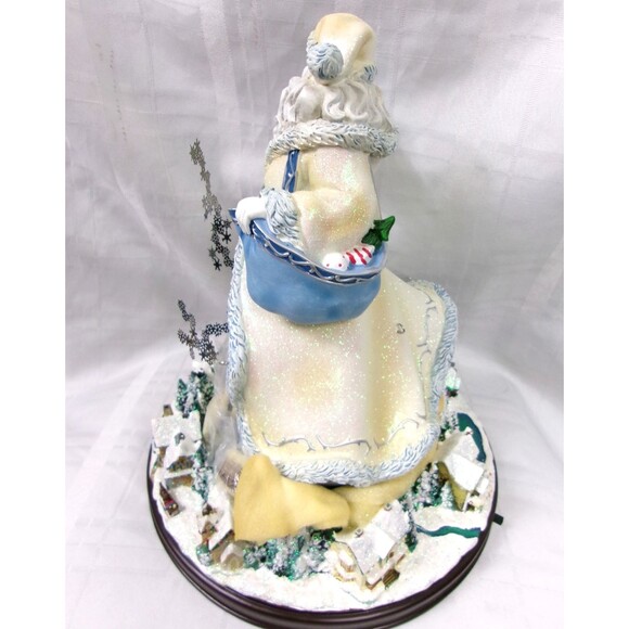 Thomas Kinkade and to All a Good Night Musical Santa Figurine Christmas 12 Inch - Picture 4 of 6